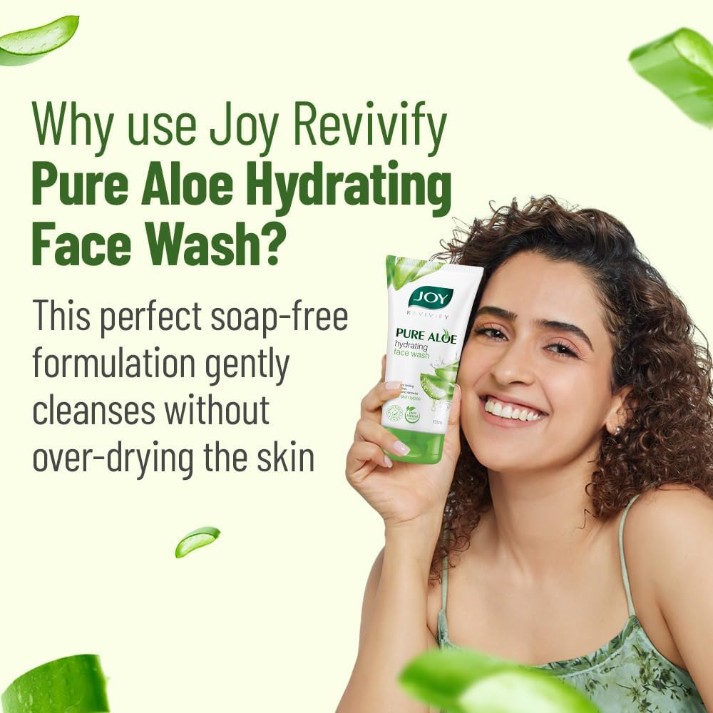 Joy Hydrating Aloe Vera Face Wash for Oily Skin - Oil Control & Deep Cleansing Gel | 150ml x 2 Pack | Non-Drying Formula for Summer Skincare | Perfect for Daily Use & Travel