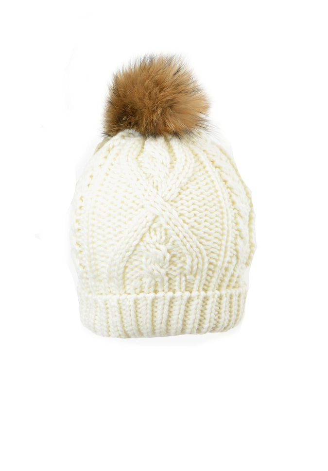 Premium Hand-Knit Cable Knit Beanie with Crown Cap - Warm Winter Hat for Men & Women - Perfect for Skiing, Snowboarding, and Outdoor Activities