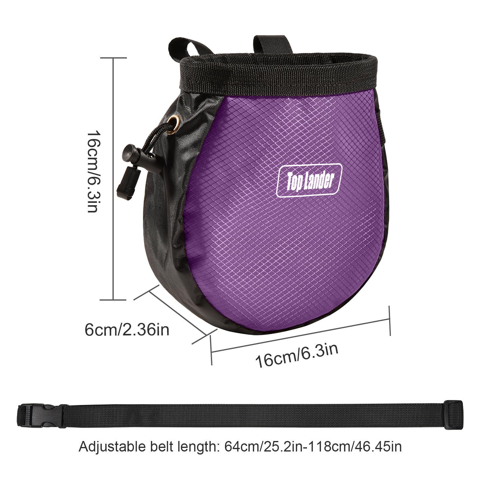 Premium Chalk Bag for Rock Climbing & Bouldering - Adjustable Drawstring Chalk Bucket for Gym, Weightlifting, Gymnastics & Crossfit | Indoor & Outdoor Sports Accessory for Better Grip & Performance