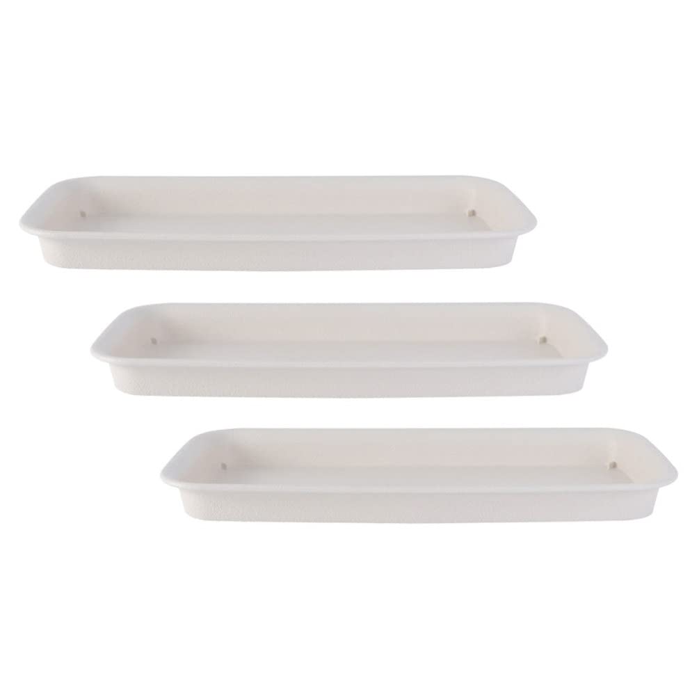 YARNOW 3-Piece Plastic Plant Saucers - 35.5x14.3cm Flower Pot Trays, Bonsai Base & Self-Watering Plant Stand for Indoor/Outdoor Plants | Balcony Garden Supplies for Potted Flowers, Herbs & Succulents