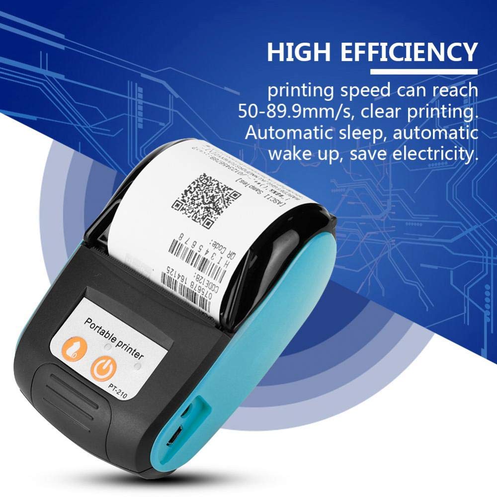 Mini USB Pocket Thermal Printer - 50-89.9mm/s High Speed, Handheld Portable Bluetooth Receipt Printer for Retail Stores, Restaurants, Factories & Logistics (Blue) | Perfect for Mobile POS, On-the-Go Printing & Inventory Management
