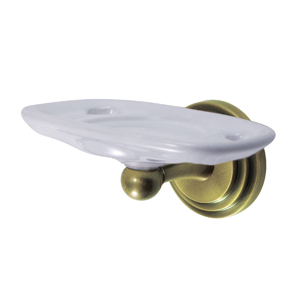 Kingston Brass BA2716AB Milano Toothbrush & Tumbler Holder Set in Antique Brass - Perfect for Bathroom Organization and Vintage Decor