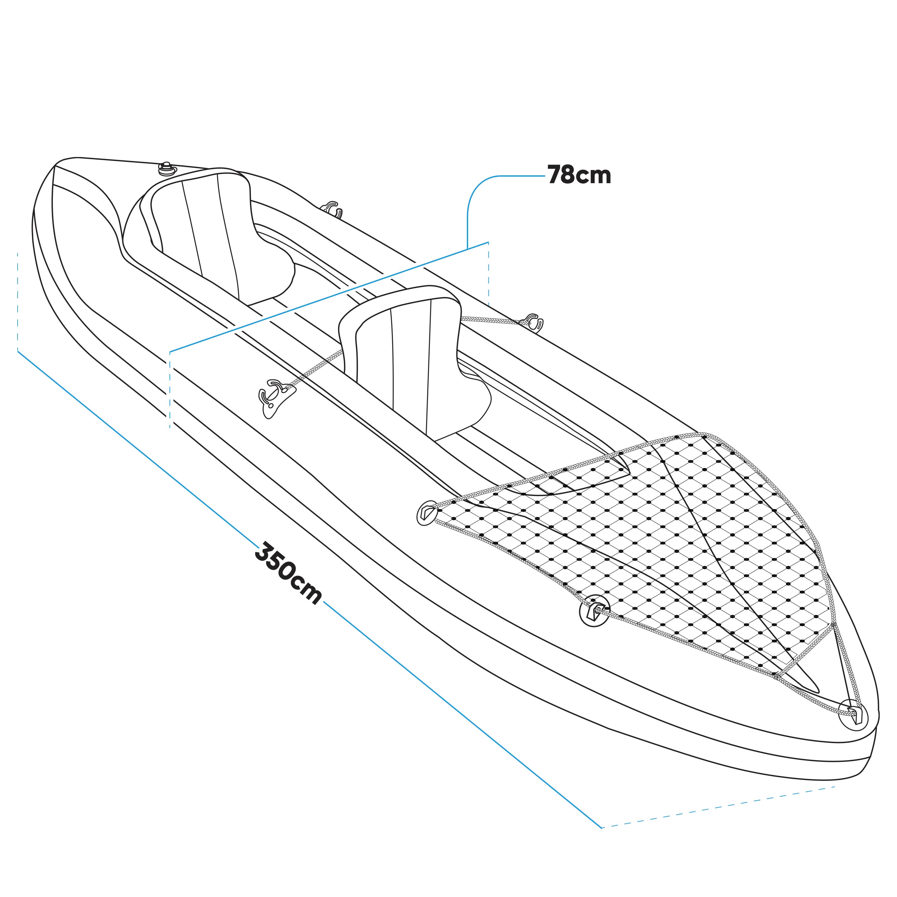Inflatable 2-Person Kayak Canoe Set with Pump, Carry Bag & 2 Aluminum Paddles - Blue/Yellow/White (DL155) | Portable Watercraft for Lakes, Rivers & Beach Adventures