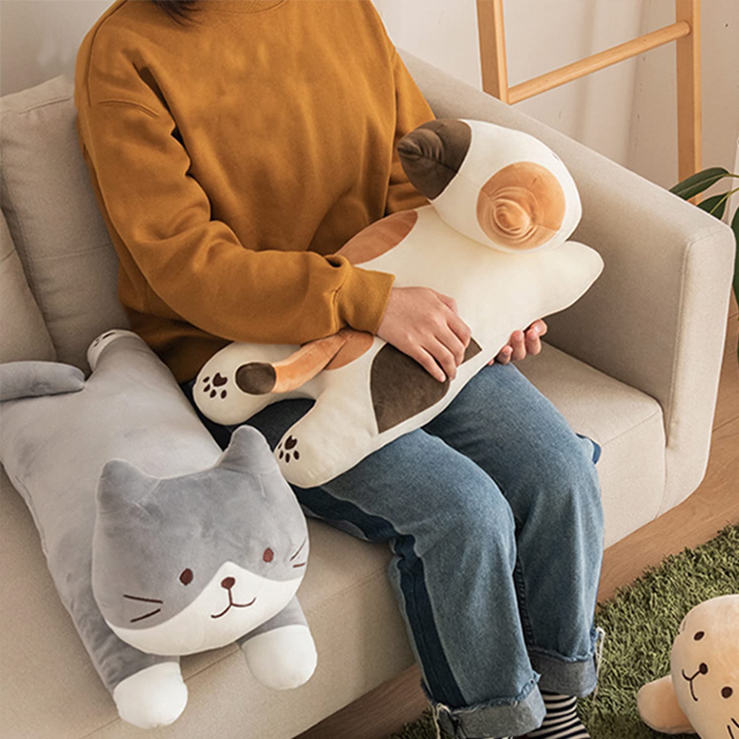 ARELUX 22in Soft Cat Pillow - British Shorthair Plush for Gifts & Home Decor