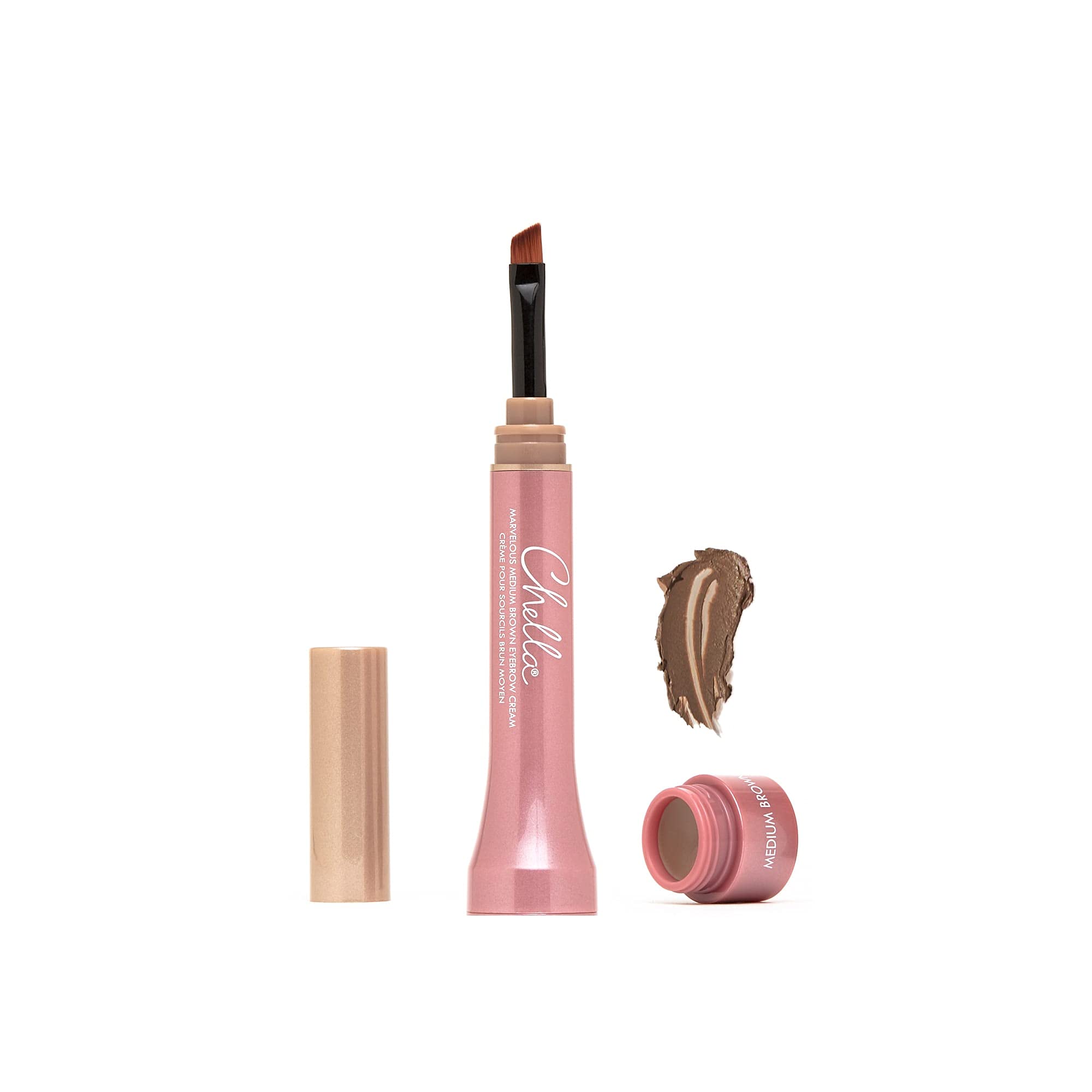 Chella Eyebrow Cream - Vegan, Cruelty-Free Eyebrow Pomade in Marvelous Medium Brown | Long-Lasting, Water-Resistant Formula with Velvet Finish | Perfect for Everyday Makeup & Special Occasions
