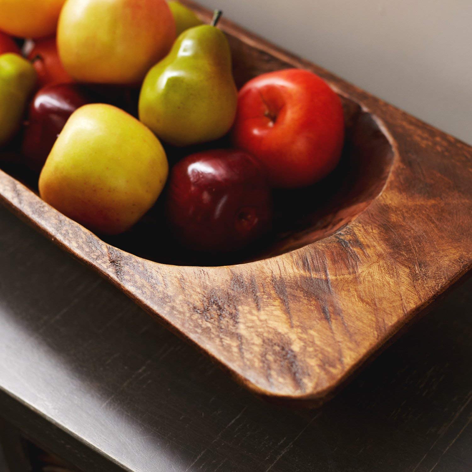 Hand Carved Spanish Oak Wood Classic Dough Bowl by Darby Creek Trading – Perfect for Bread Making, Kitchen Decor & Rustic Farmhouse Style