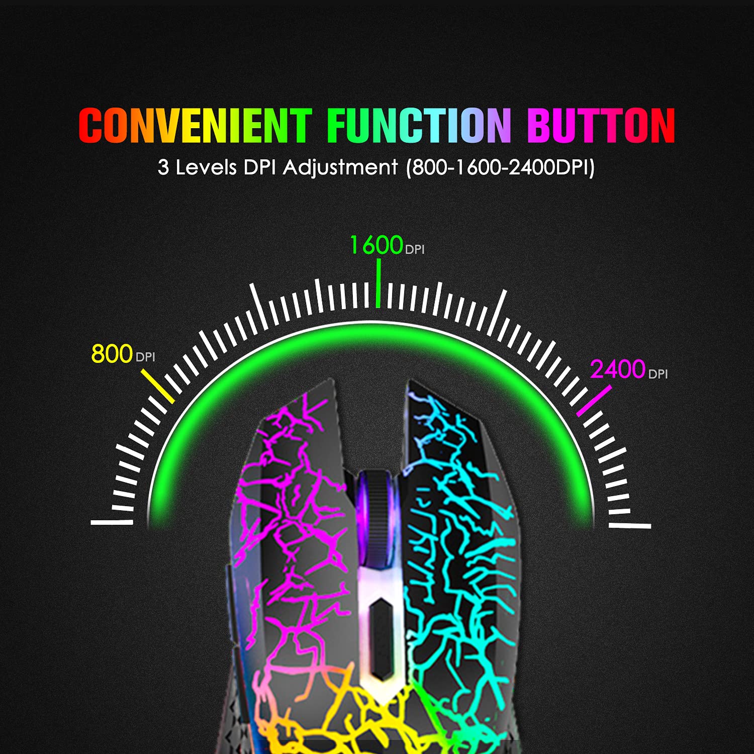 Wireless Keyboard and Mouse Set - 87 Key Rainbow LED Backlit, Rechargeable 3800mAh Battery, Mechanical Feel, RGB Mute Mouse for PC, Mac, Windows (Black) - Perfect for Gaming, Office Work, and Home Use