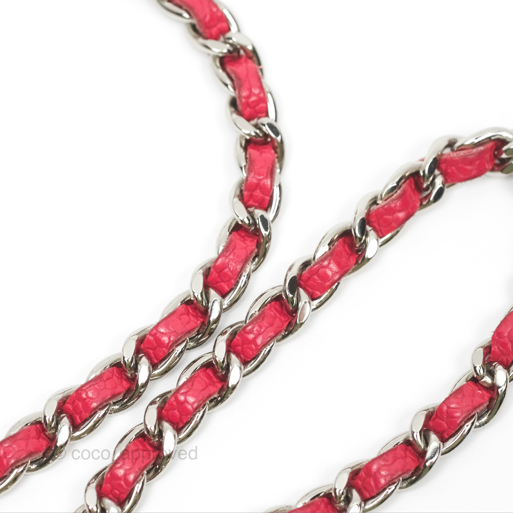 Chanel CC Wallet On Chain WOC in Dark Pink Caviar Leather with Silver Hardware - Perfect for Evening Events, Parties & Luxury Fashion Accessories