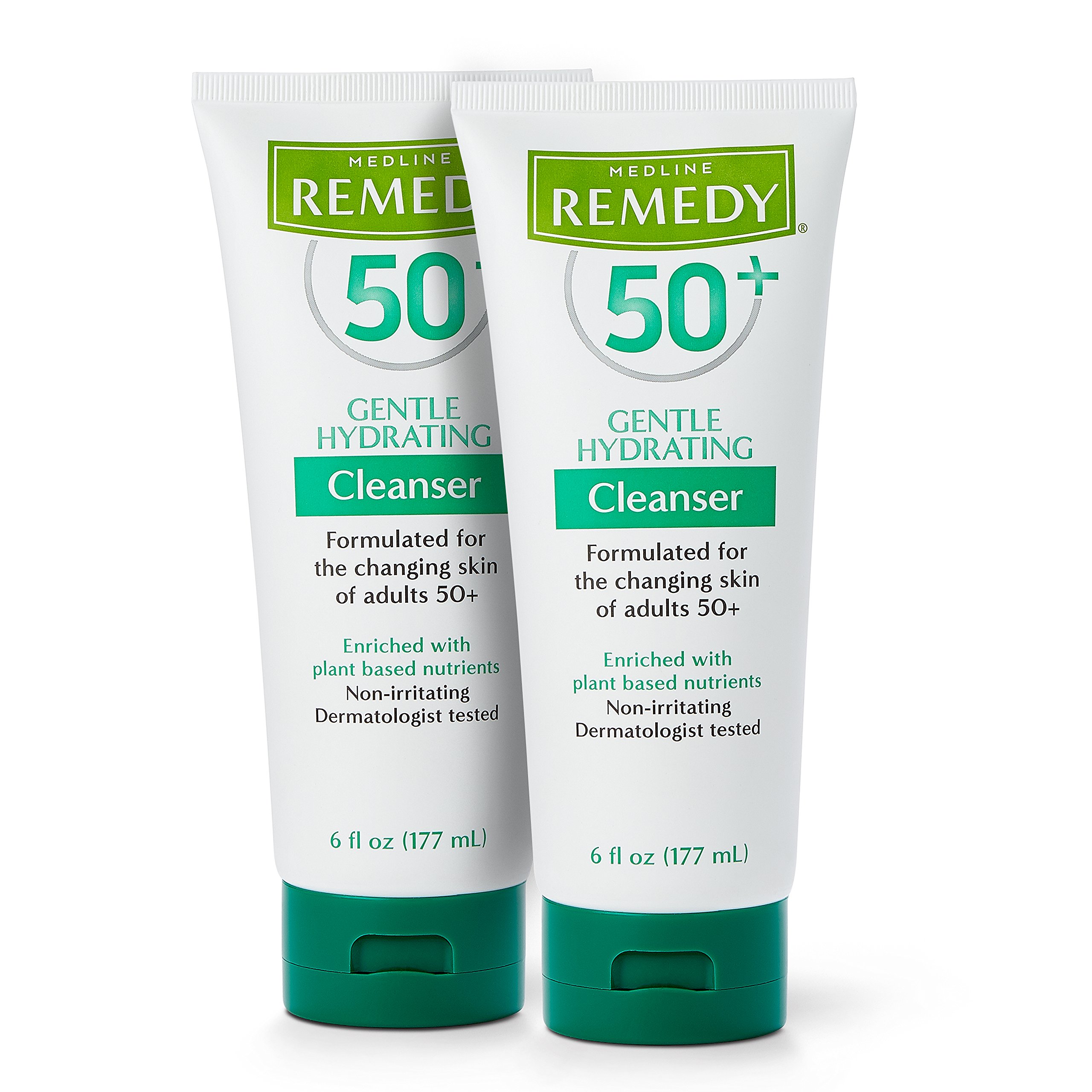 Remedy 50+ Gentle Plant-Based Hydrating Cleanser for Mature Skin - 6 Ounce (2 Pack) - Daily Face Wash for Dry & Sensitive Skin, Perfect for Morning & Night Skincare Routine