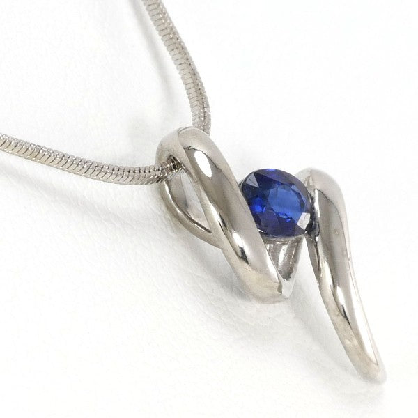 18K White Gold Sapphire Necklace for Women - Elegant Blue Sapphire Pendant Jewelry Gift for Birthday, Anniversary & Valentine's Day - Perfect for Weddings, Parties & Special Occasions