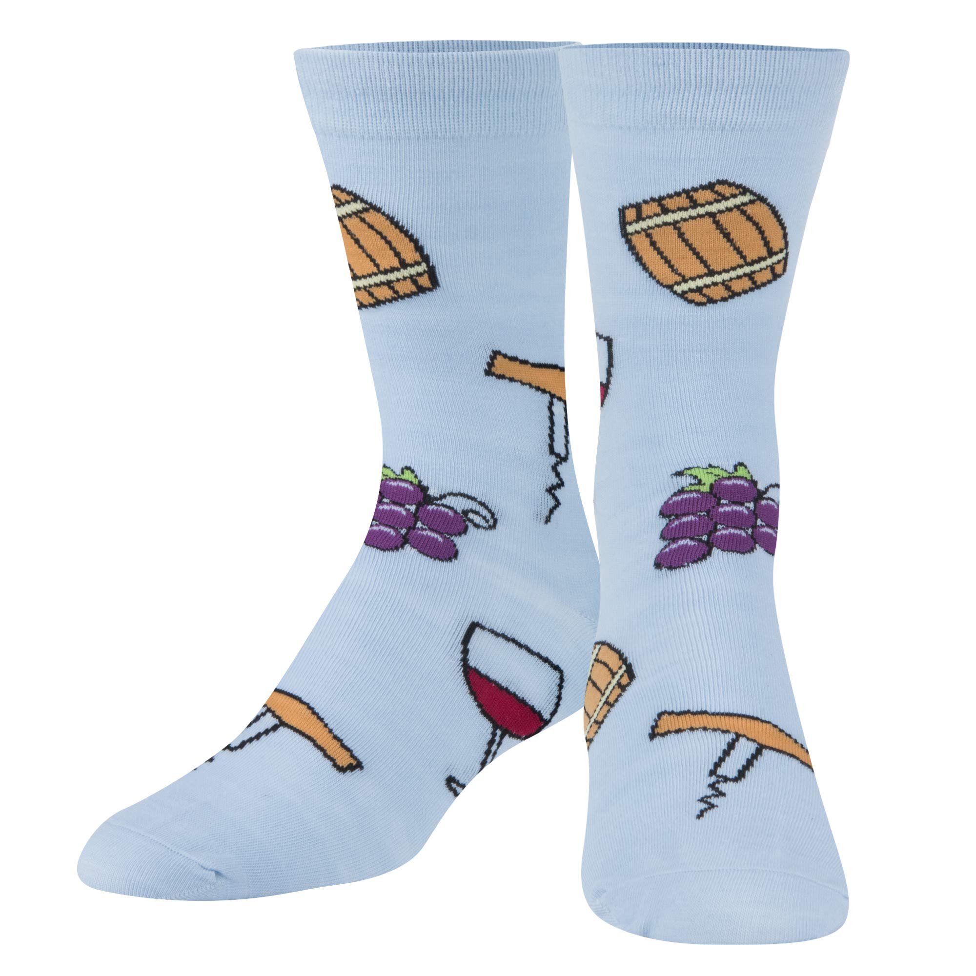 Funny Women's Crazy Socks - Coffee & Wine Themed Crew Socks with Colorful Prints | Perfect Gift for Coffee Lovers & Wine Enthusiasts | Great for Office, Parties & Relaxing at Home