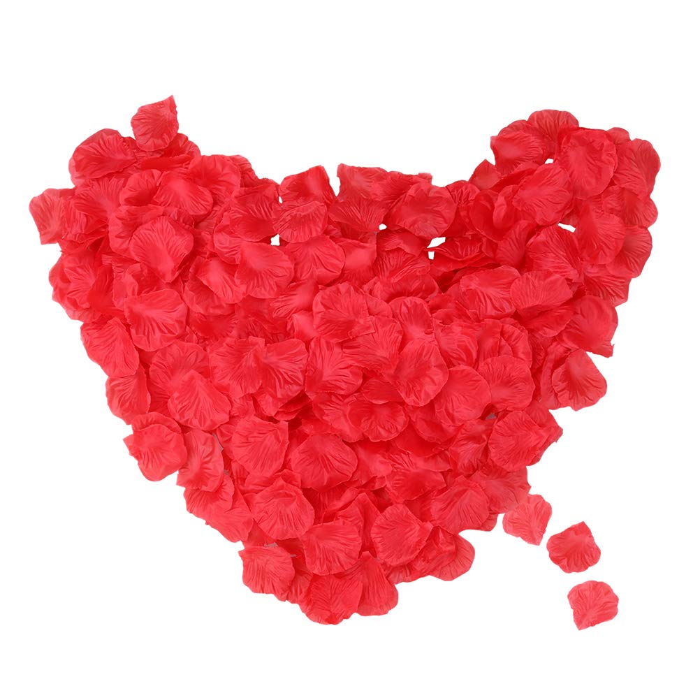 2200pcs Red Silk Rose Petals - Premium Fake Rose Petals for Wedding Decorations, Valentine's Day, Sweetest Day, Table Confetti, Dinner Party Decor, Proposal & Romantic Events - Perfect for Aisle Scattering, Centerpieces, and Photo Backdrops