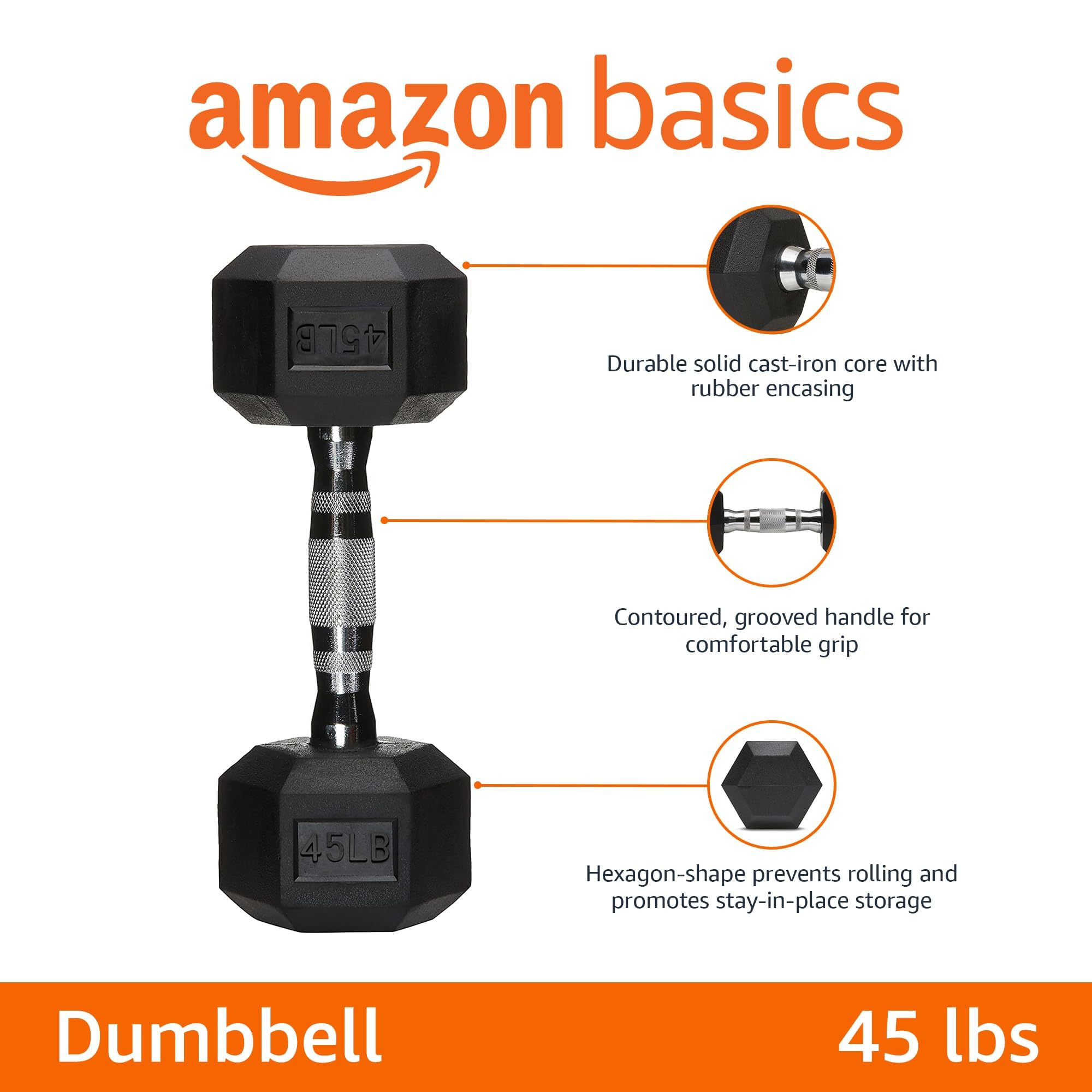 Amazon Basics Dumbbell Set - Adjustable Weight for Home Gym, Strength Training & Fitness - Ideal for Workouts, Muscle Building & Exercise at Home