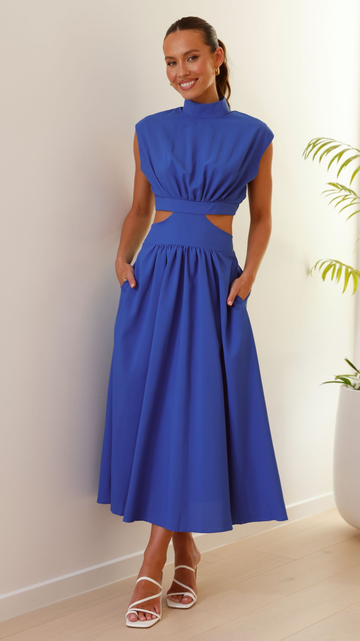 Maddison Midi Dress - Blue Flowy Summer Dress for Women | Perfect for Beach Vacations, Date Nights & Casual Outings