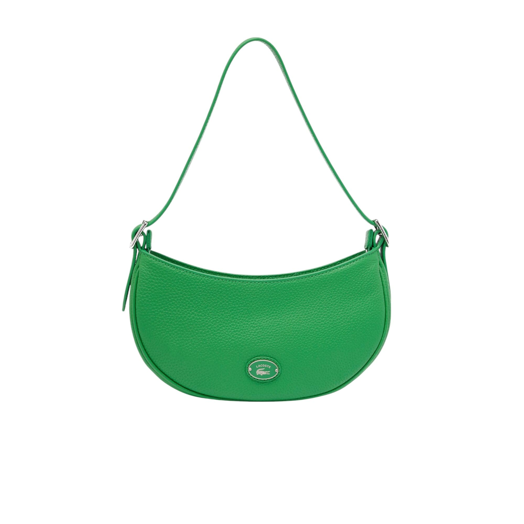 Lacoste Women's Top Grain Leather Halfmoon Purse - Stylish Crossbody Bag for Everyday Use, Work & Travel | Premium Handbag for Women