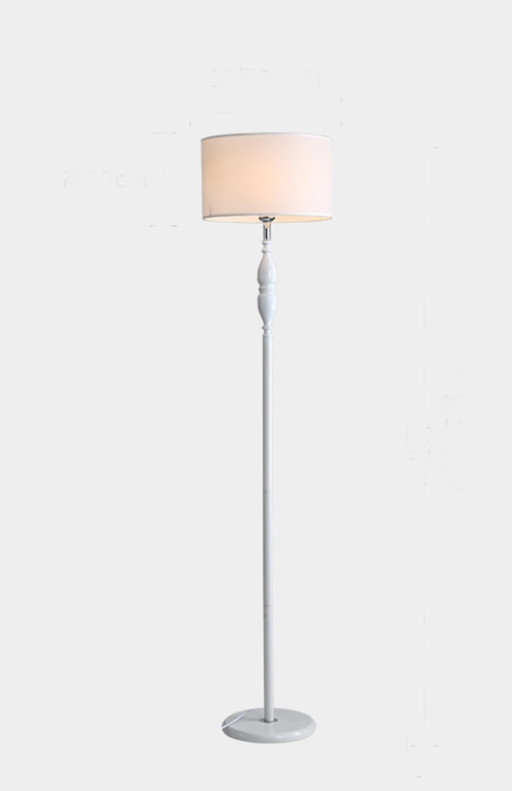 Modern Wood Standing Lamp with Fabric Shade - ON/Off Foot Switch - Farmhouse Tall Floor Lamp for Living Room, Bedroom, Office - Perfect for Reading Nook & Cozy Home Decor