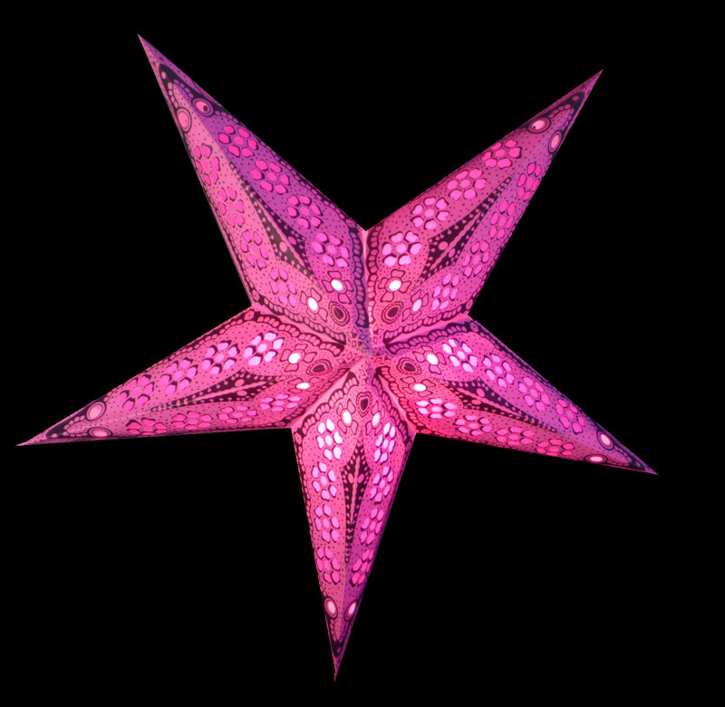 24-Pack Pink Petal Cut Paper Star Lanterns - Elegant Hanging Wedding & Party Decorations for Indoor/Outdoor Events, Baby Showers & Home Decor