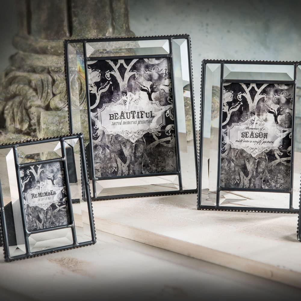 Small Beveled Glass Photo Frame 2.5x3.5 - Perfect for School Pictures & Grandparent Gifts