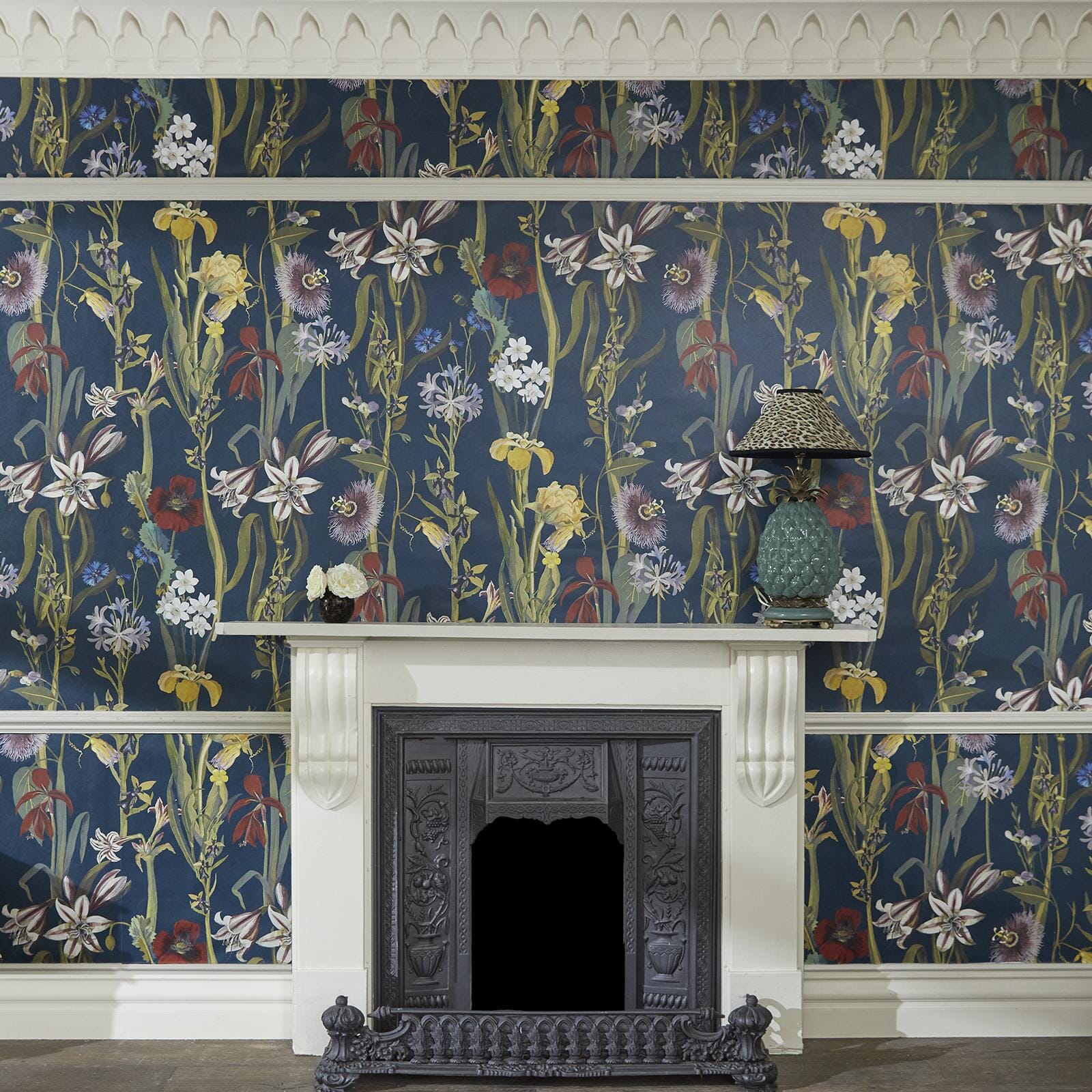 FLORA DELANICA Midnight Blue Peel and Stick Wallpaper - Self-Adhesive Removable Wallpaper for Bedroom, Living Room & Home Decor