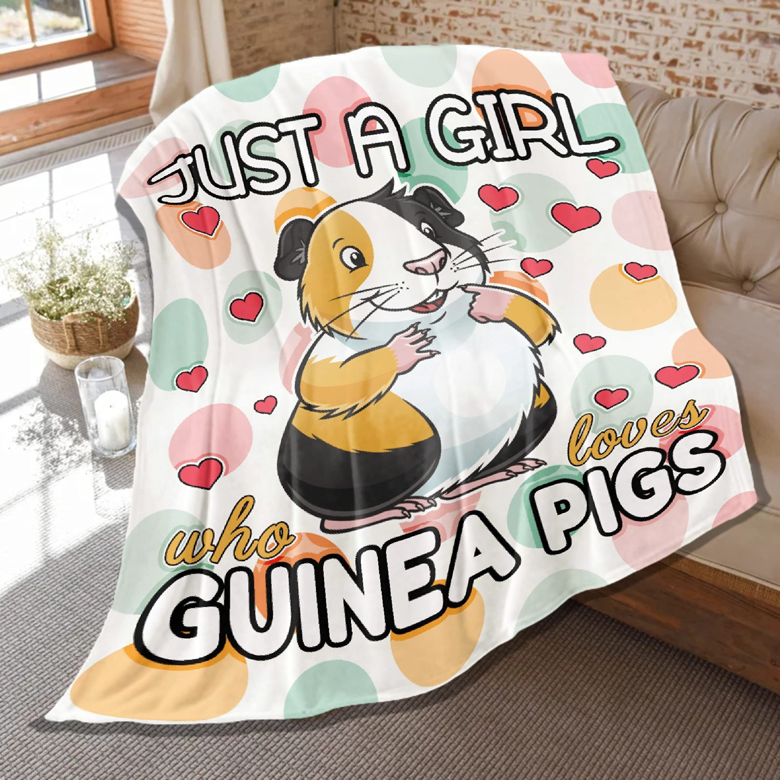 Soft Flannel Blanket for Women & Men - Lightweight Plush Throw, 120x90 Inch Extra Large Guinea Pig Lovers Gift - Cozy Air Conditioner Quilt for Couch, Bed, Sofa - Perfect for Family Movie Nights & Winter Snuggles