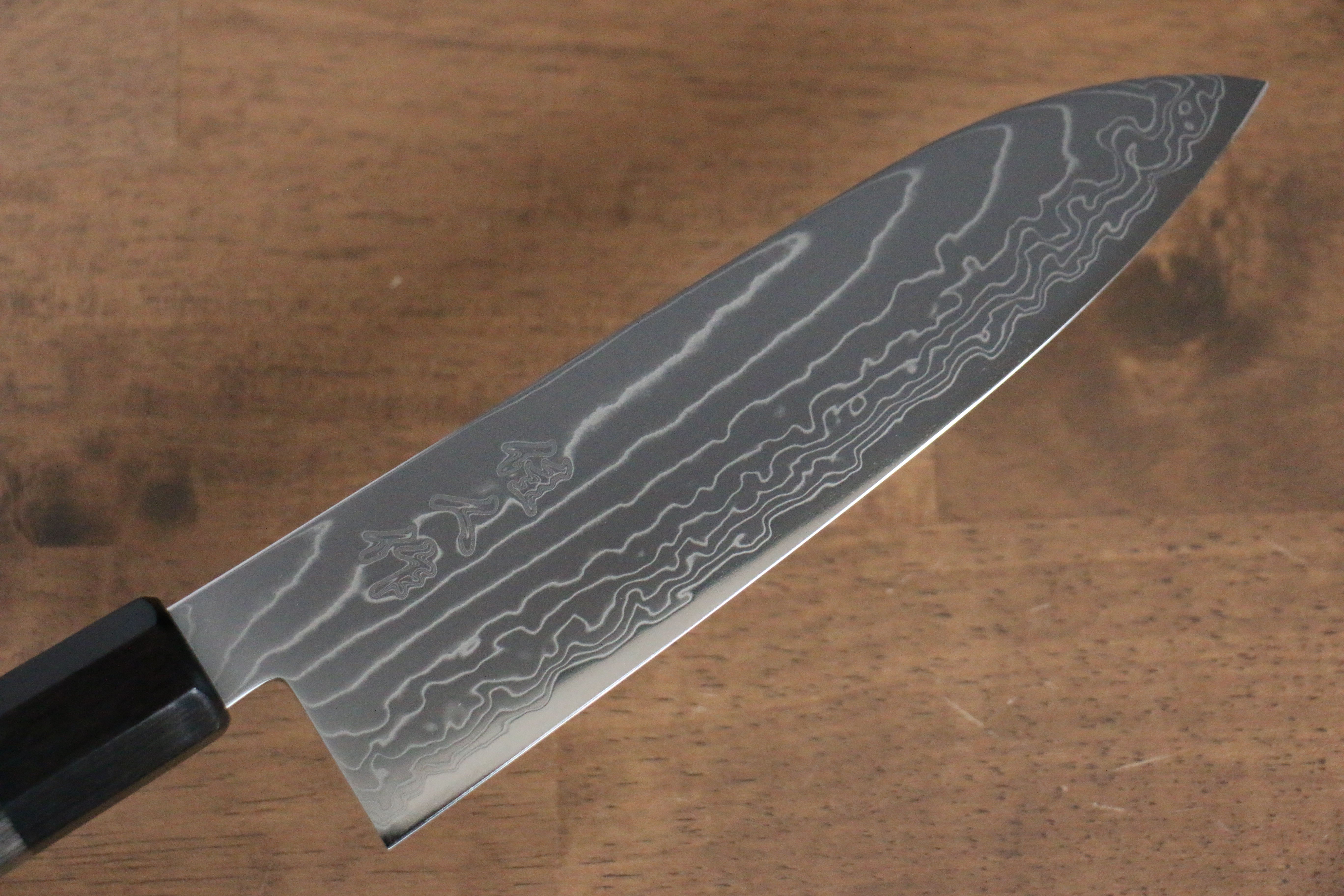 Premium Kajin Cobalt Special Steel Damascus Santoku Knife 180mm - Gray Pakka Wood Handle Japanese Chef Knife for Slicing, Dicing & Precision Cutting - Perfect for Home Kitchen & Professional Use