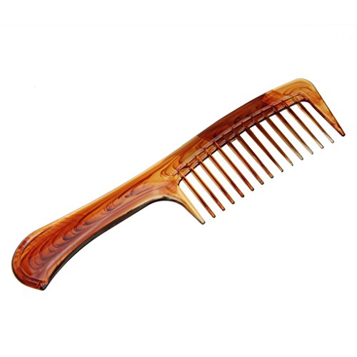 Luxury Amber Wood Wide Tooth Comb for Detangling - Handcrafted Hair Brush with Ergonomic Handle, Natural Hair Care for Women & Men - Perfect Christmas Gift for Healthy Hair Styling at Home & Salon
