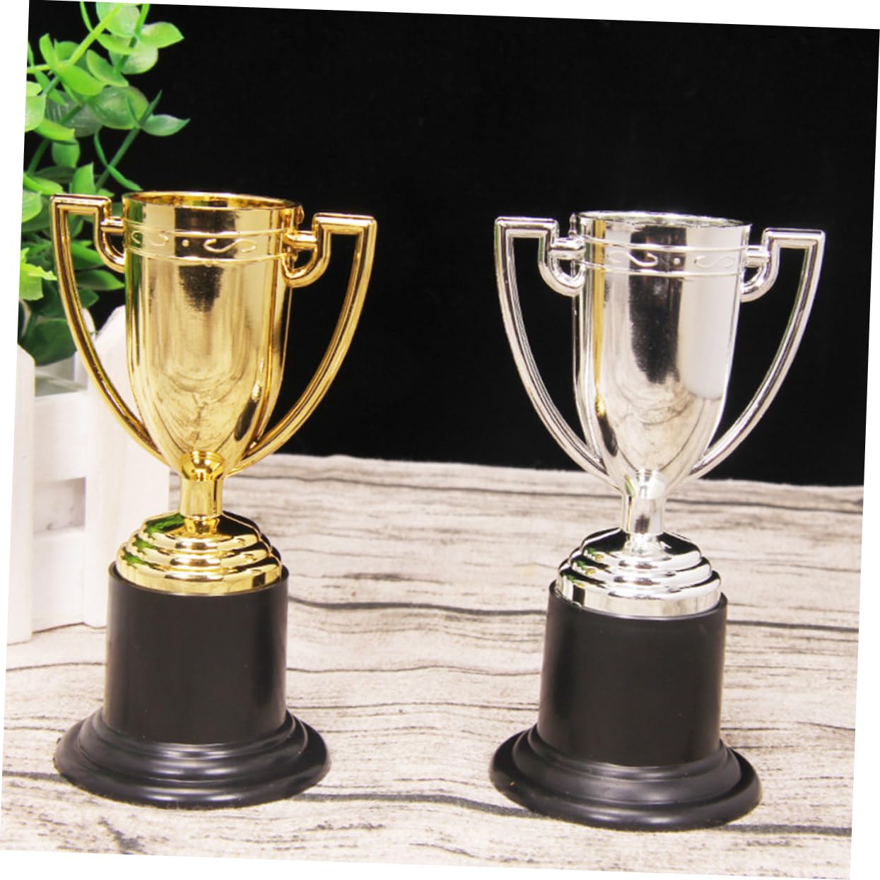 GAROZATION 10-Pack Mini Plastic Award Trophies for Kids - Gold & Silver Prize Cups for Sports Competitions, School Rewards, Kindergarten Achievements - Perfect for Classroom Incentives, Birthday Party Favors and Toddler Motivational Gifts