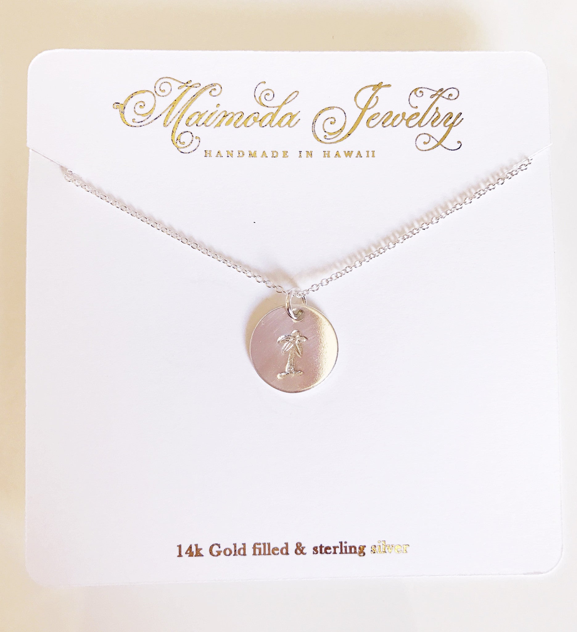 Haley Palm Tree Necklace (N228) - Elegant Summer Jewelry for Beach Vacations & Tropical Parties