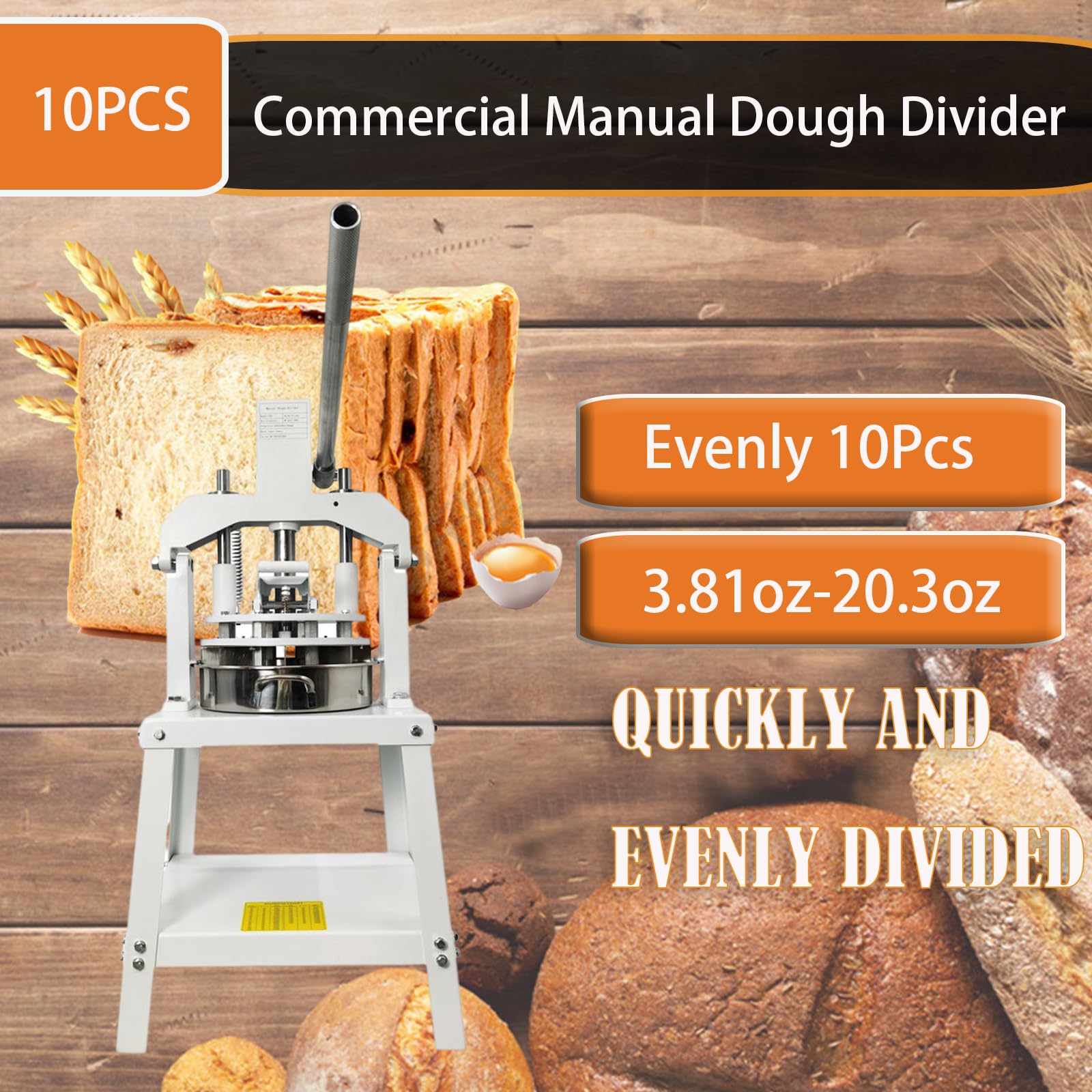 INTBUYING 10Pcs Stainless Steel Manual Dough Divider Cutter - Professional Bread Pastry Dough Cutting Machine for Bakery, 108-576g Capacity - Perfect for Making Dumplings, Buns, and Pastry Fillings