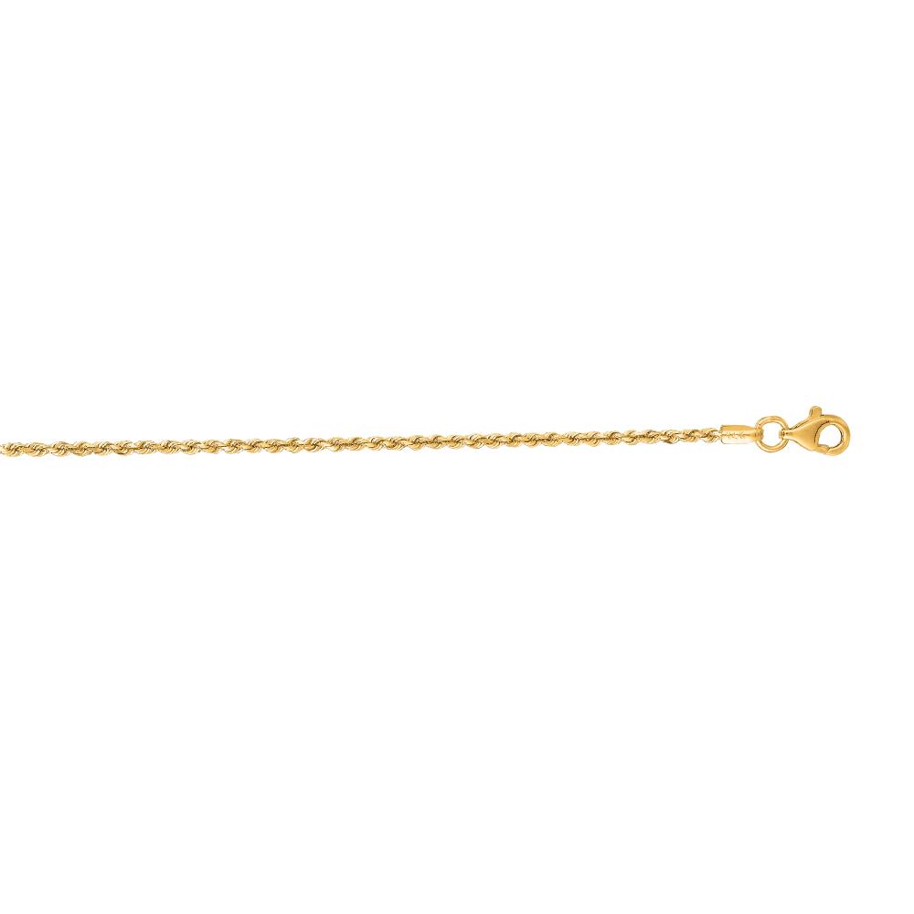 10K Gold 1.6mm Solid Diamond Cut Royal Rope Chain Necklace for Men & Women - Perfect for Everyday Wear, Gifts & Special Occasions