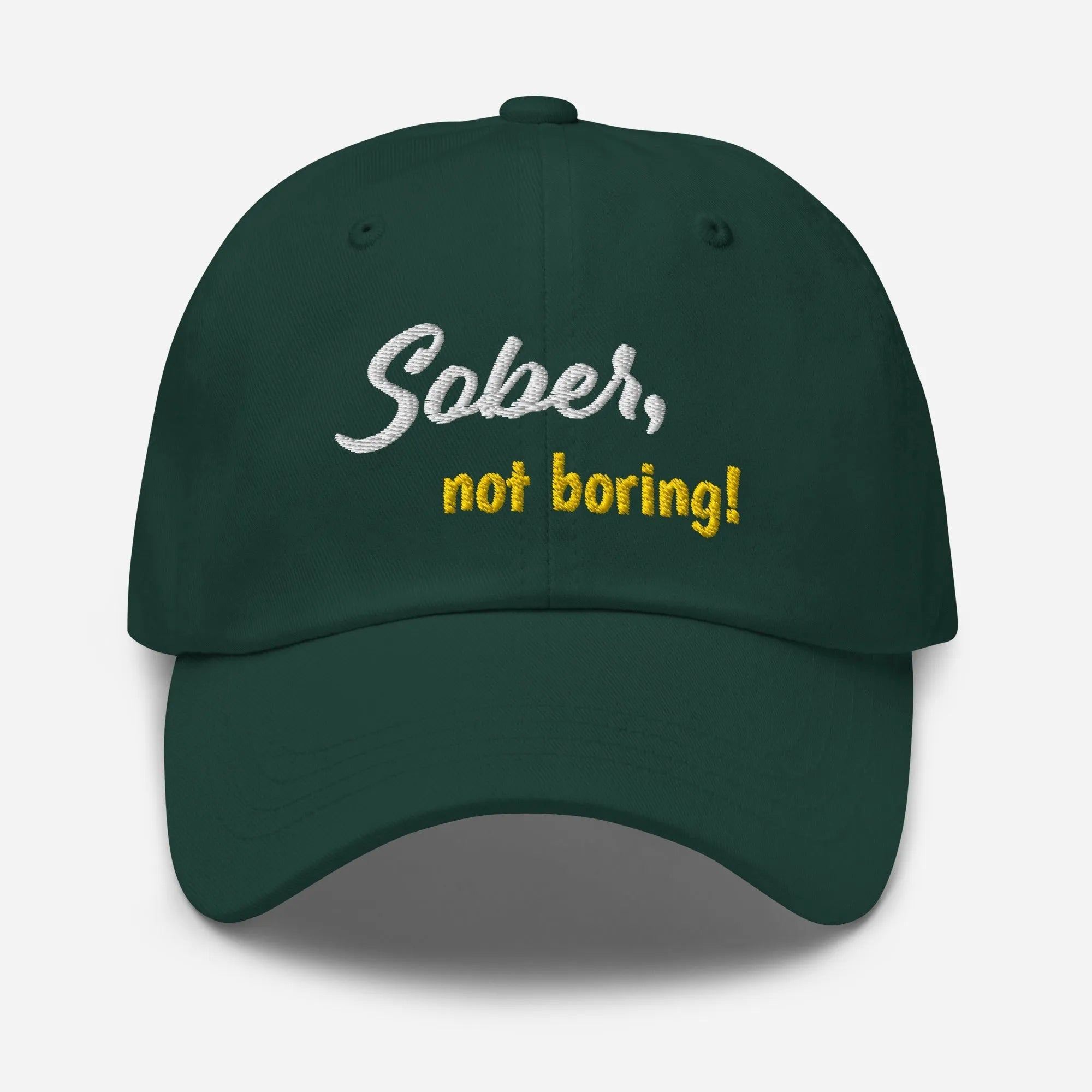 Sober Not Boring Embroidered Dad Hat - Stylish Unisex Baseball Cap for Men & Women - Perfect for Outdoor Activities, Sports, and Casual Wear