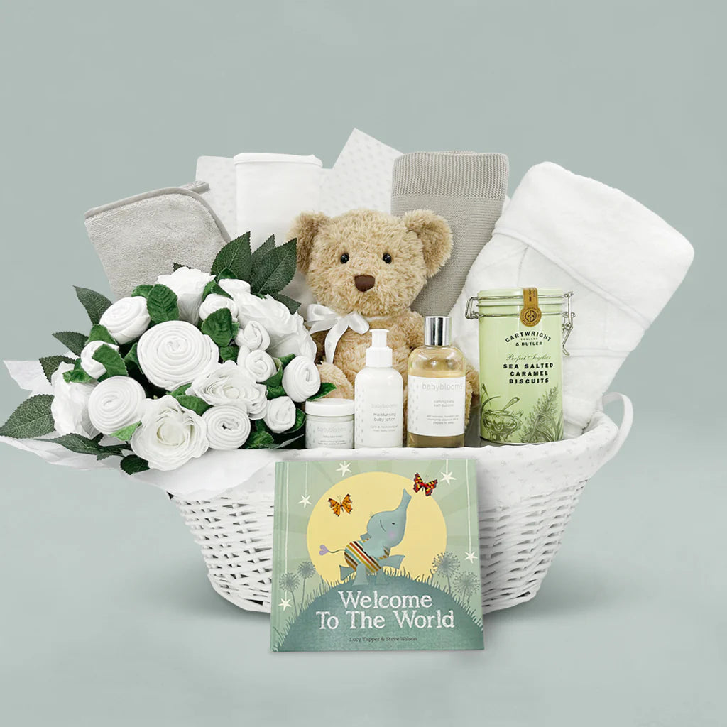 Luxury Baby Gift Basket - Premium Newborn Essentials Set for Boys & Girls | Perfect for Baby Showers, Birthdays & Special Occasions | SKU: LBG1044