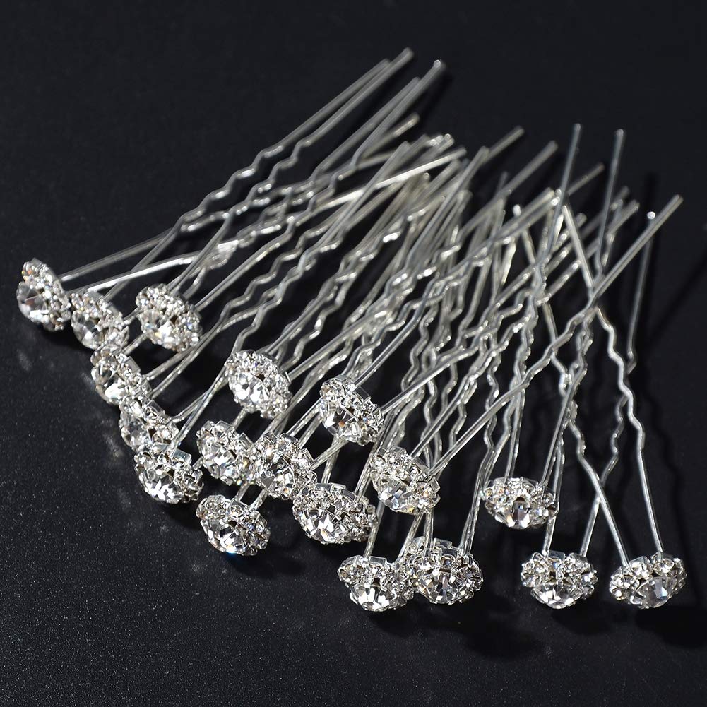 20 Pcs Crystal Bridal Hair Pins - Wedding Hair Jewelry for Bride