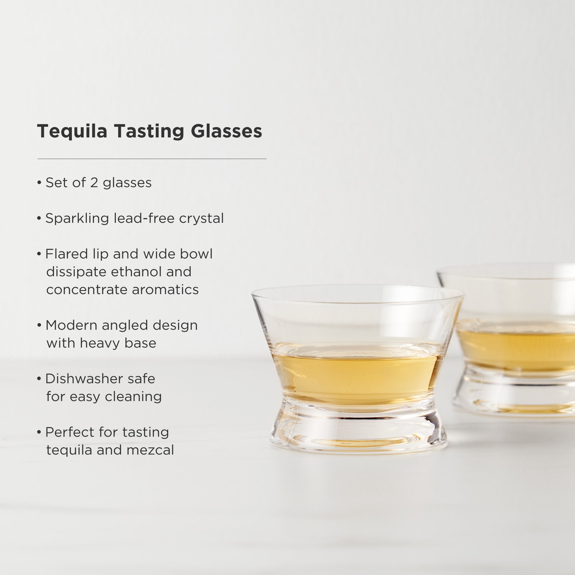 Premium Tequila Tasting Glasses Set - 4 Pc Crystal Clear Shot Glasses for Tequila, Mezcal & Spirits | Perfect for Home Bars, Parties & Cocktail Mixing