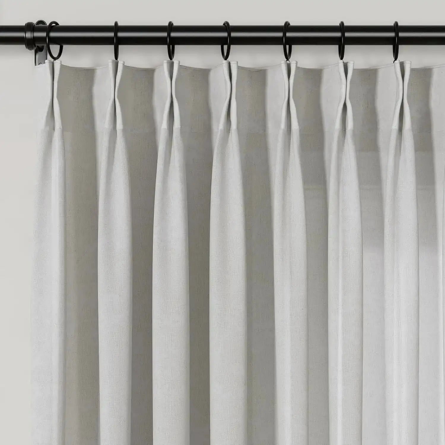 Freya Linen Semi-Sheer Jacquard Pleated Curtains - Elegant Window Treatment for Living Room & Bedroom