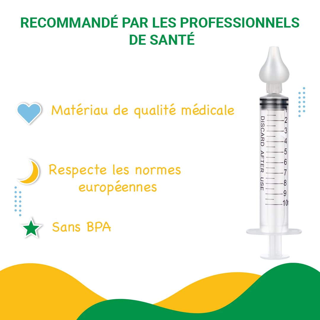 Baby Nasal Aspirator 2-Pack | 10ml Nasal Syringe for Newborns & Infants | Safe Nose Cleaner with Saline Solution | Gentle Baby Hygiene Care | Perfect for Congestion Relief & Nasal Health at Home
