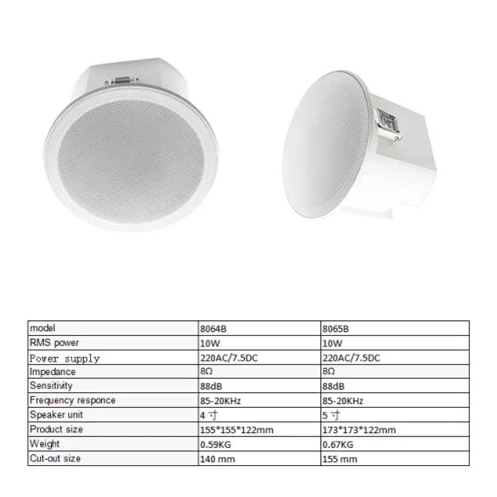 Desikixudy Built-in Amplifier Full Range Bluetooth Ceiling Speaker for Home Theater & Background Music - Easy Installation & Use - Perfect for Living Rooms, Kitchens, and Commercial Spaces