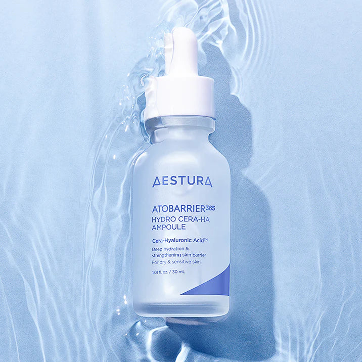 AESTURA Atobarrier365 Hydro Cera Ha Ampoule 30ml - Hydrating Facial Serum for Dry & Sensitive Skin | Korean Skincare for Daily Moisturizing & Skin Barrier Repair | Use for Night Routine & Anti-Aging Care