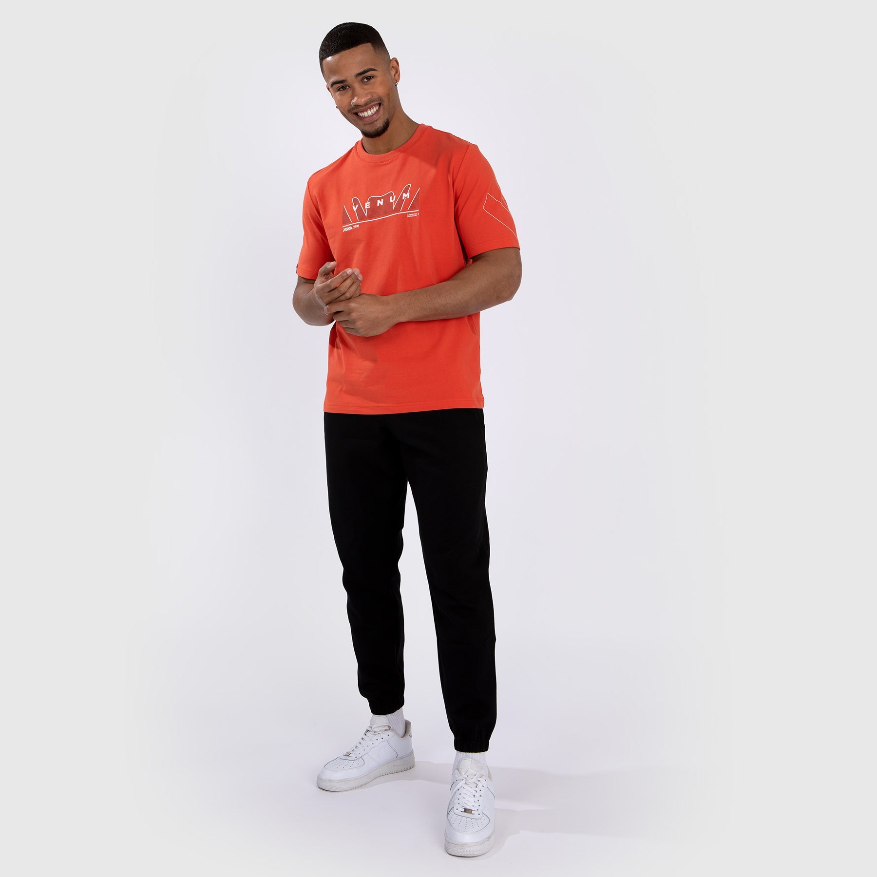 Venum Snake Print T-Shirt - Fluo Orange | Men's MMA & Fitness Training Shirt | Gym, Streetwear & Combat Sports Apparel
