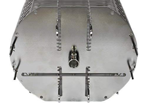 OneGrill Performer Series Kamado Grill Rotisserie Spit Rod Basket - Stainless Steel Dual Tumble & Flat Basket for 5/16