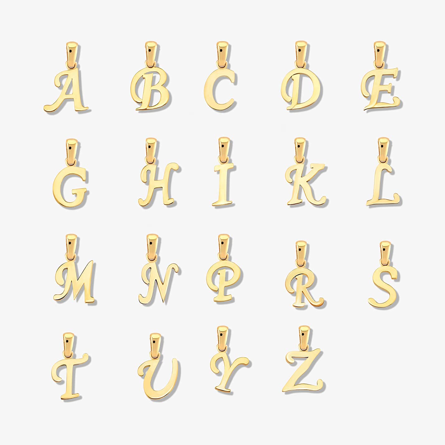 14K Solid Gold Custom Initial Necklace for Women - Personalized A-Z Letter Pendant, 18