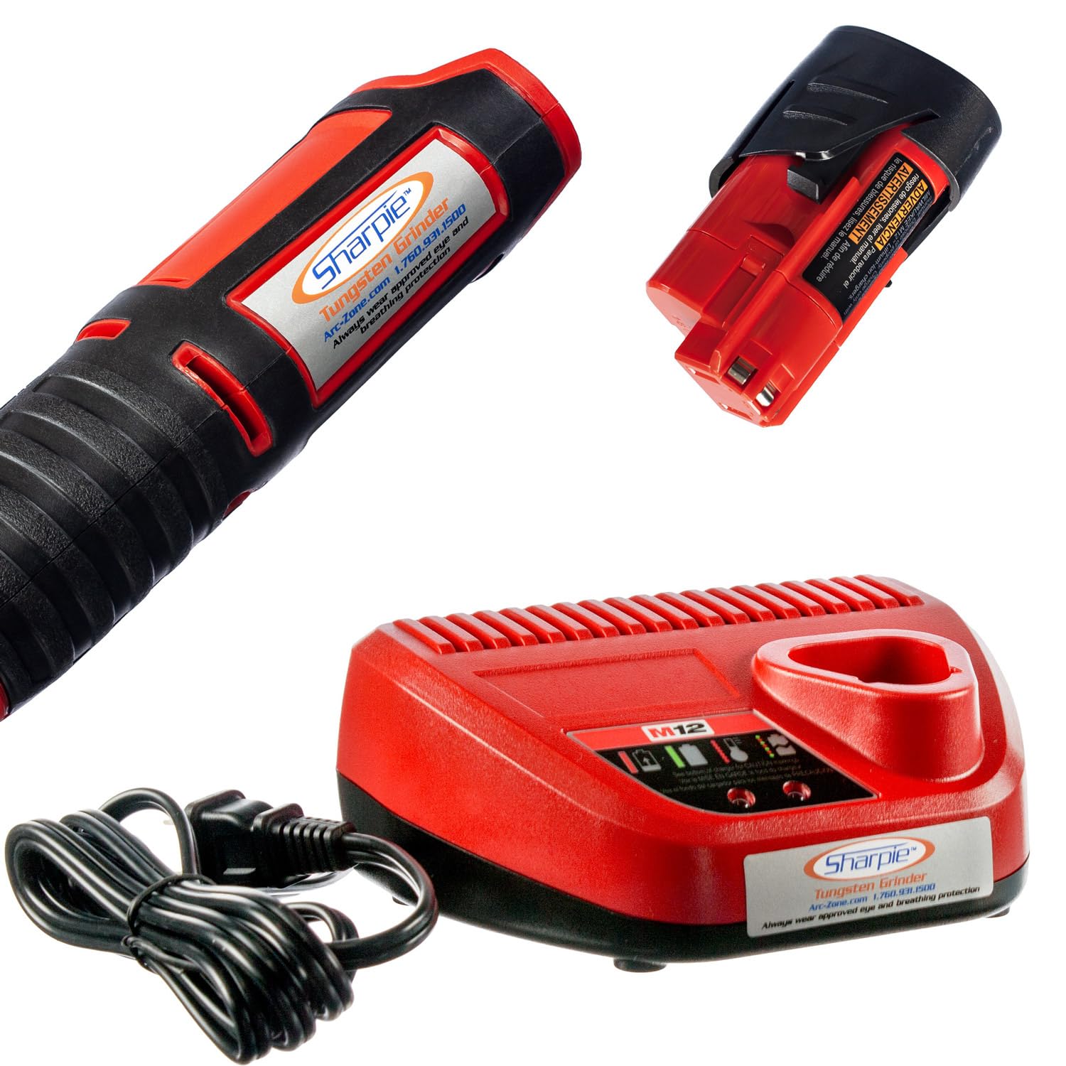 Sharpie DXCL Cordless Tungsten Sharpener Grinder - Adjustable 15°-45° Angle, Diamond Ground Tapers (Tungsten Grey) - Perfect for Welding, Metalworking & DIY Projects