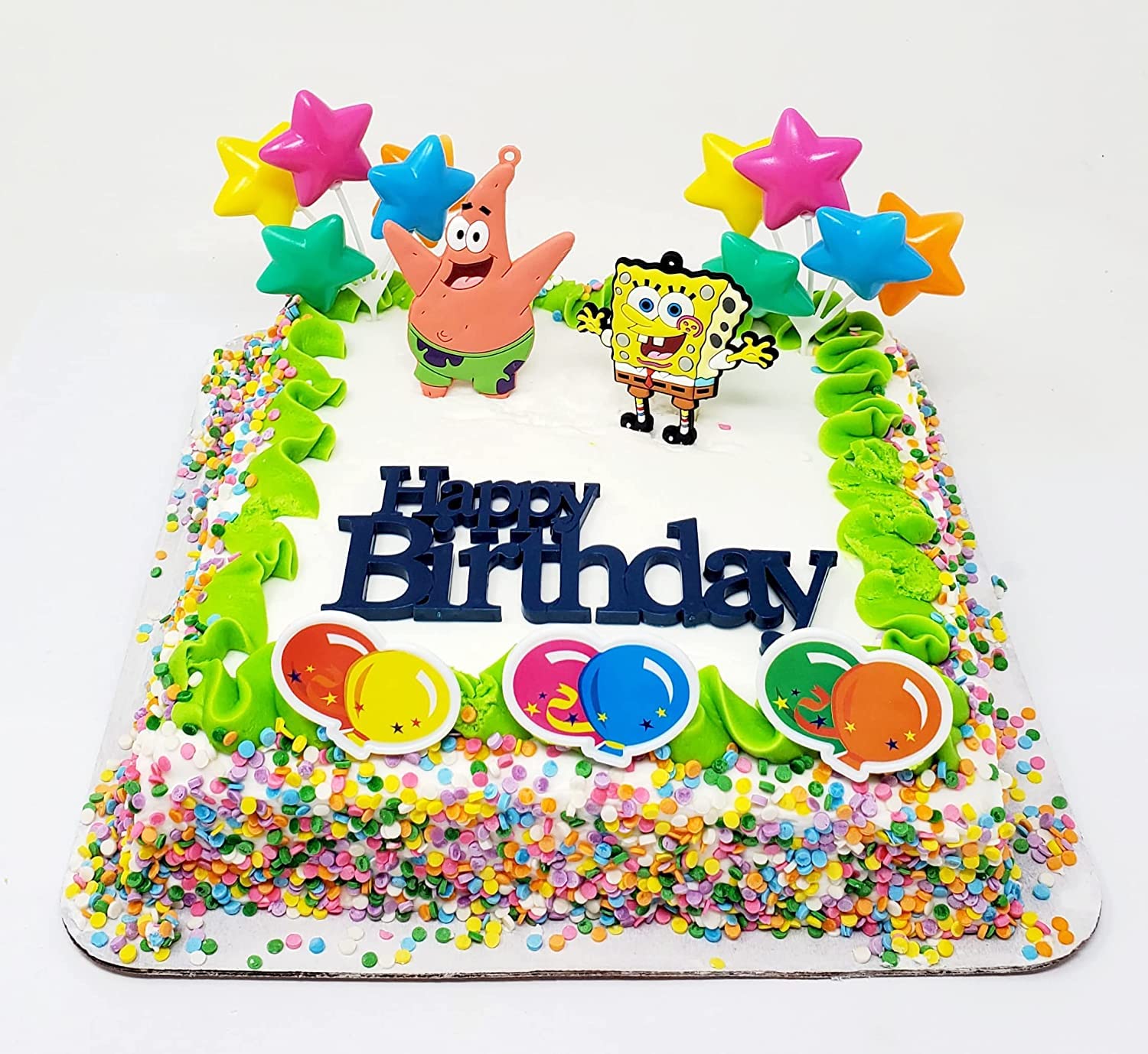SpongeBob SquarePants Cake Topper Set - SpongeBob, Patrick & Friends - Unique Birthday Party Decorations for Kids, Cakes, Cupcakes - Perfect for Birthday Parties, Baby Showers & Celebrations