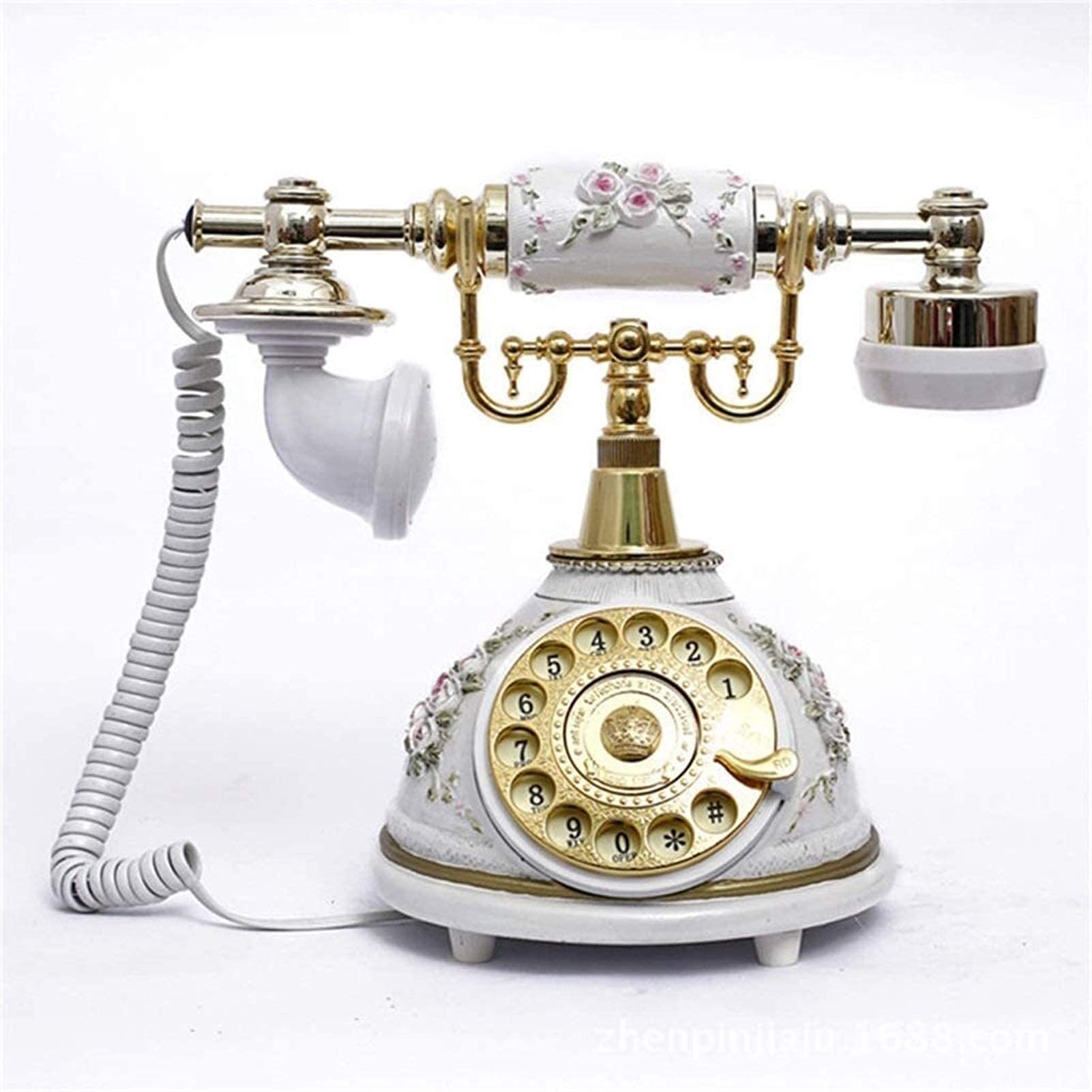 Vintage Rotary Dial Landline Phone - Retro Style Resin Decorative Home Office Telephone for Living Room, Bedroom & Workspace | Classic Old Fashioned Desk Phone for Home Decor & Functional Use