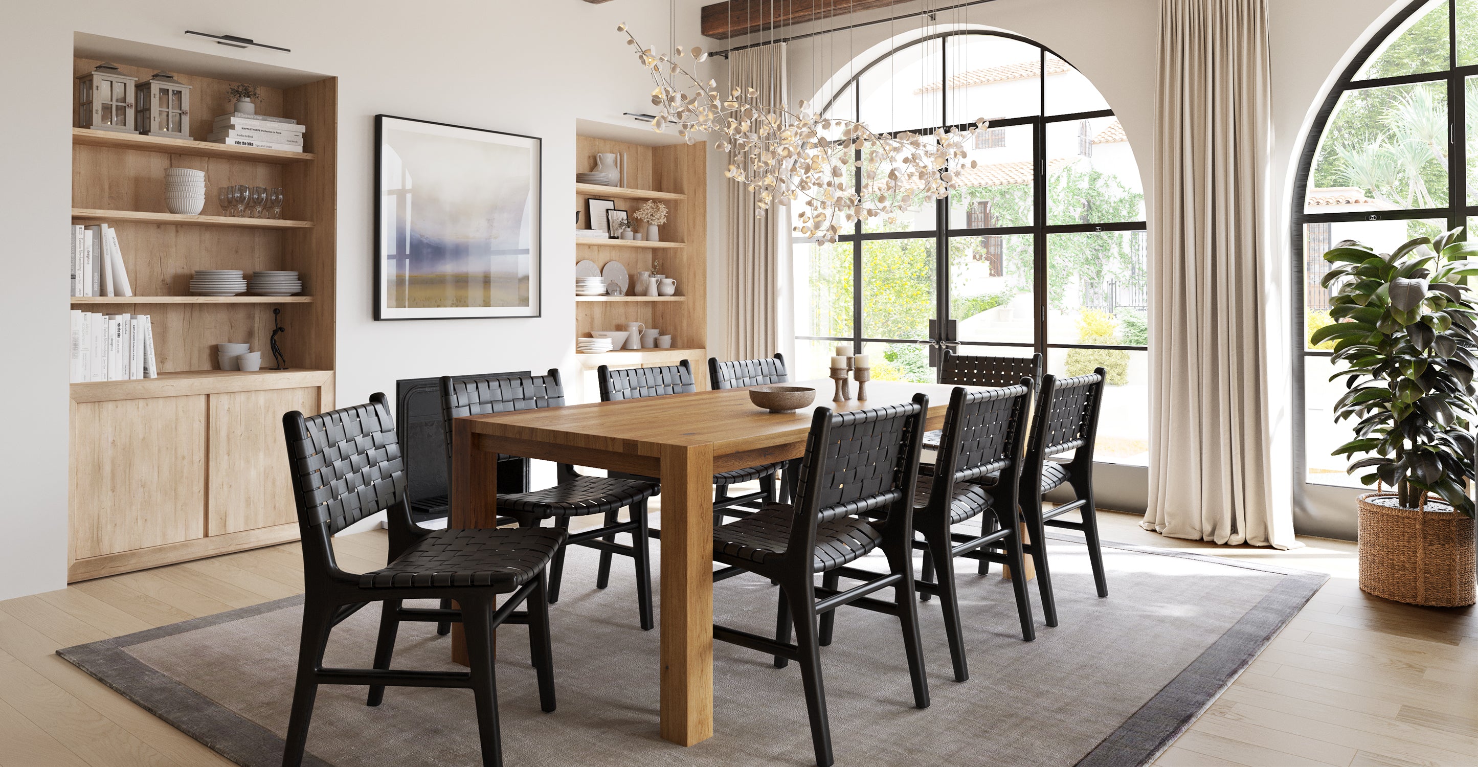 Premium Teak & Leather Dining Chair - Handcrafted Solid Wood & Genuine Leather - Perfect for Dining Room, Kitchen, or Restaurant Use