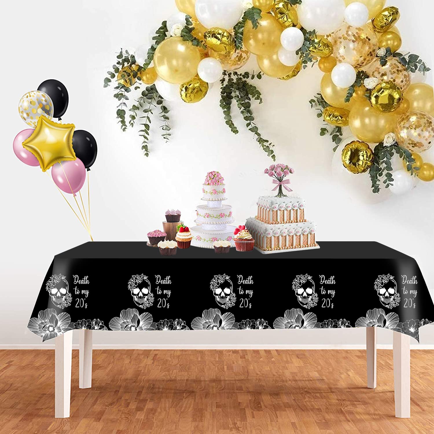 Death To My 20s & RIP To My 20s Tablecloths - 30th Birthday Party Decorations for Women - 3 Pack Set - Perfect for 30th Birthday Celebrations, Milestone Parties & Fun Adult Gatherings