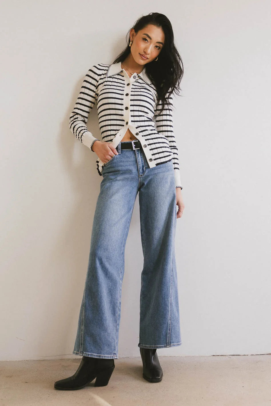 Kate Women's Wide Leg Jeans - Medium Wash Denim Pants for Casual Wear & Everyday Comfort | Trendy High Waist Trousers for Spring & Summer Outfits