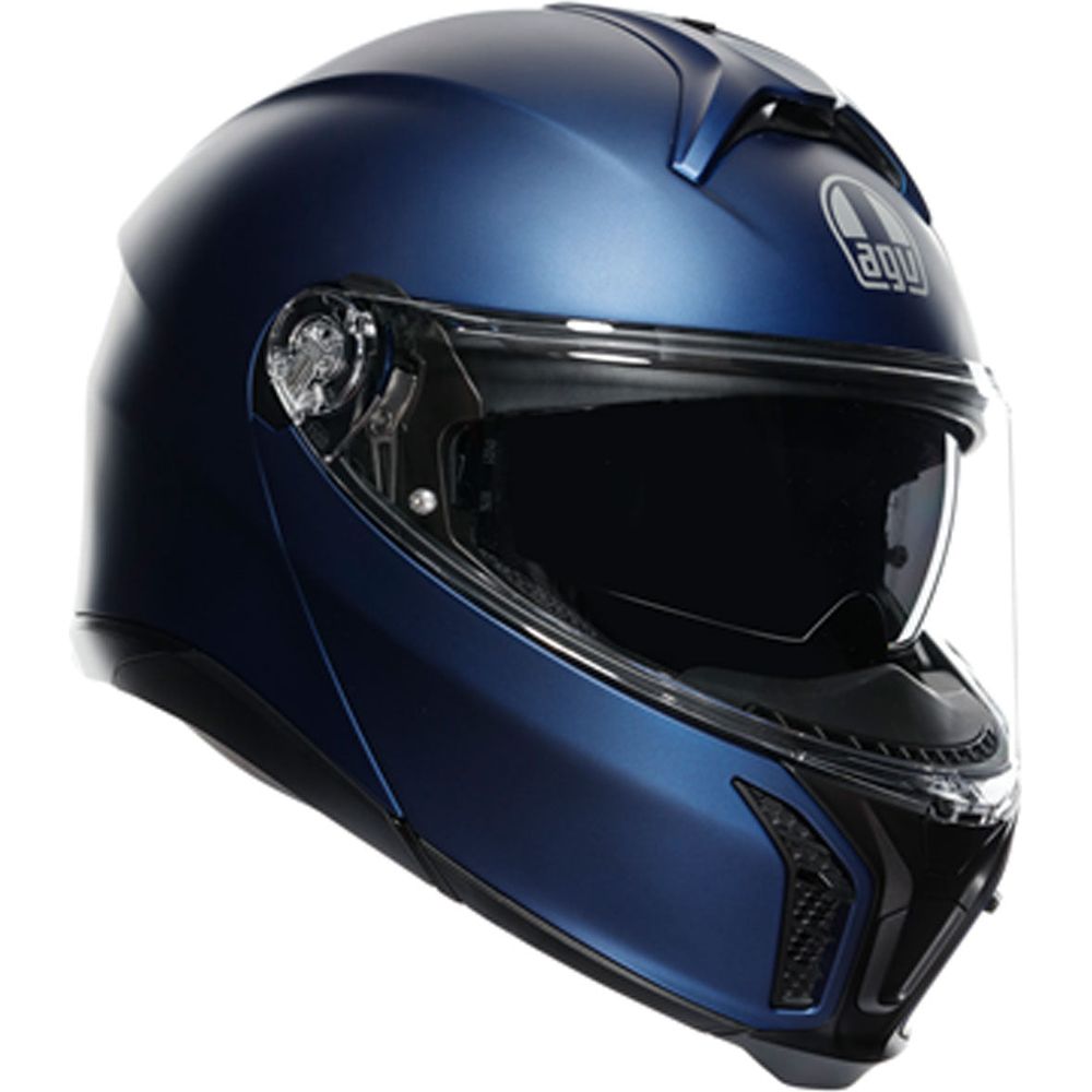 AGV Tourmodular Solid Galassia Matt Blue Motorcycle Helmet - Lightweight & DOT Certified for Street & Touring Riders - Perfect for Commuting, Long Rides & Adventure Motorcycling