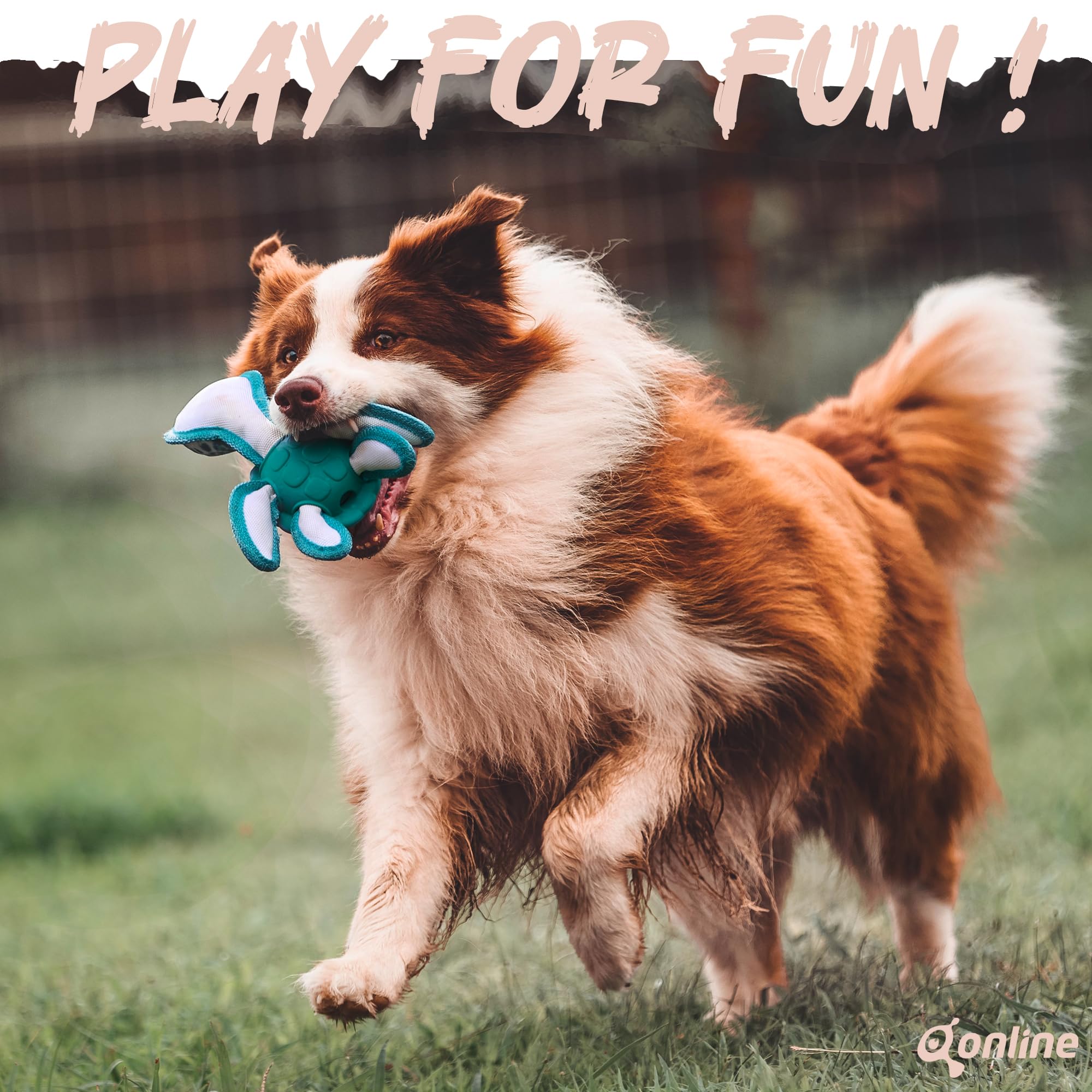 Durable Rubber Dog Chew Toys for Puppies - Turtle Shaped Teething Toy with 2 Tennis Balls (Orange) | Perfect for Aggressive Chewers, Puppy Teething Relief & Interactive Playtime
