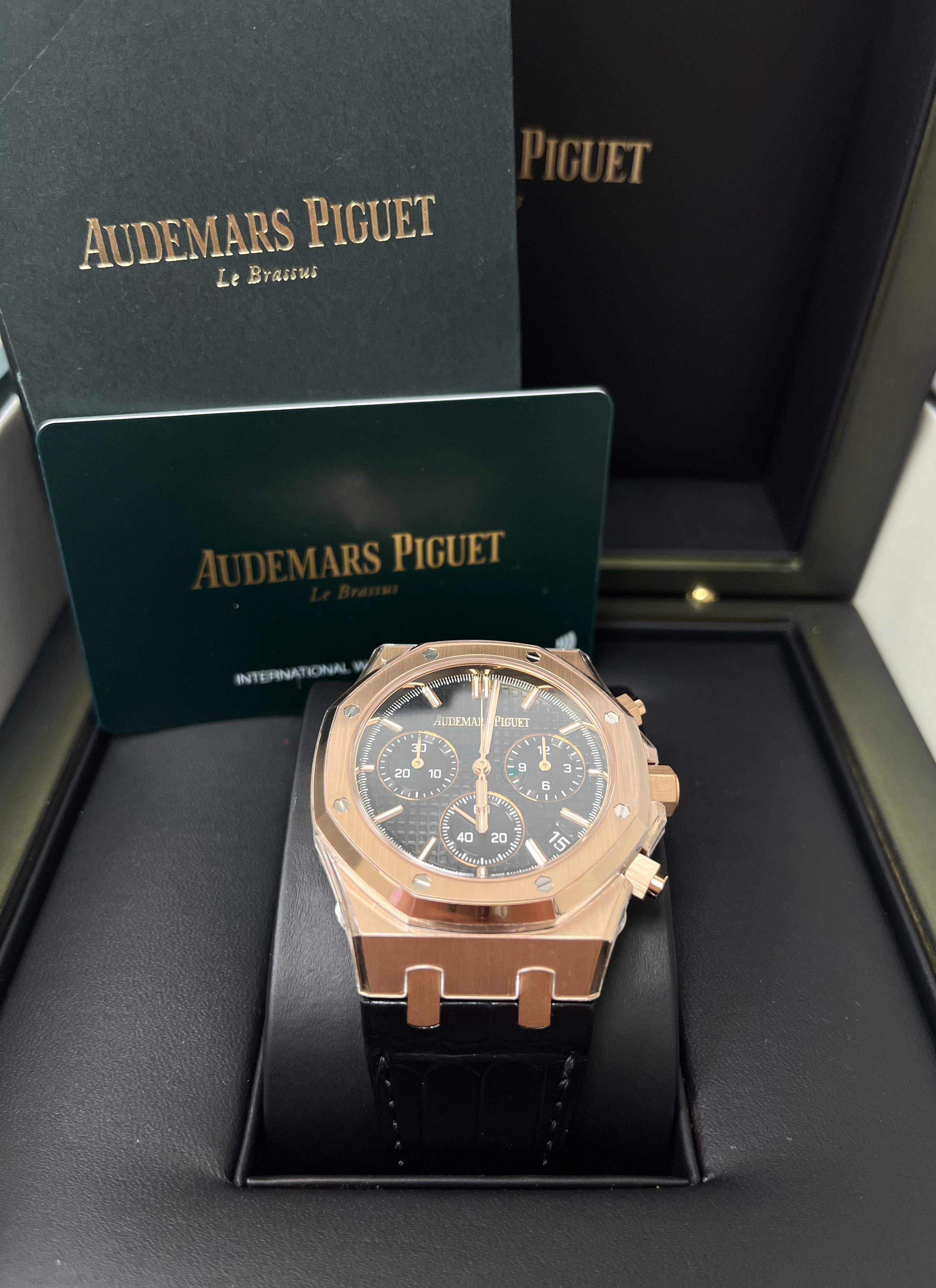 Audemars Piguet Royal Oak Selfwinding Chronograph 50th Anniversary Watch - Black Dial, Black Alligator Strap 26240OR.OO.D002CR.01 | Luxury Men's Timepiece for Business, Gala & Special Occasions